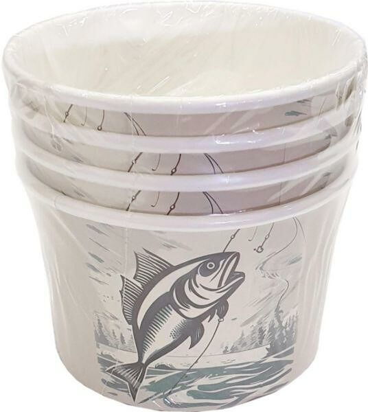 Салатники одноразовые бумажные Эко Улов цвет: серый, 4 шт, 290 мл