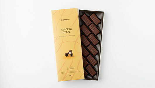 Конфеты Ассорти суфле в молочном шоколаде 