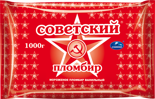 

Мороженое СЛАВИЦА Советский пломбир 18% без змж, пакет, 1кг