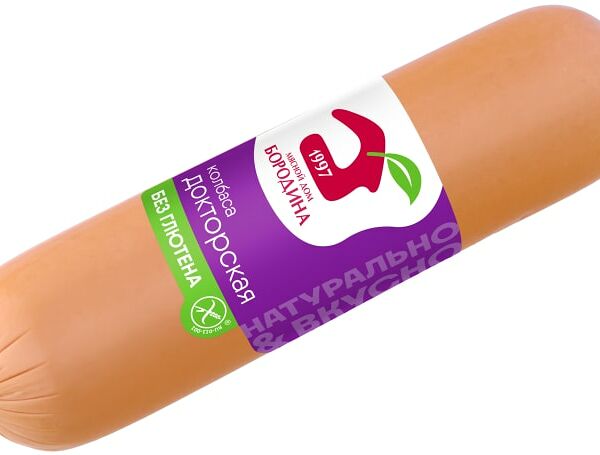 Колбаса Мясной дом Бородина Докторская вареная без глютена 0.9-1.1кг