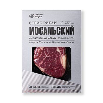 Стейк Рибай PRIME из говядины сухого созревания Мосальский АВ. Наши фермы