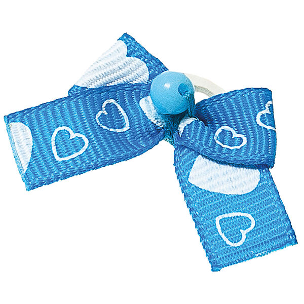 V.I.Pet бантик голубой с белыми сердечками 2 шт.