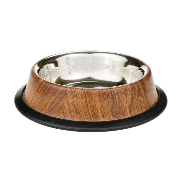 Миска для кошек металл дерево резиновое основание 240мл