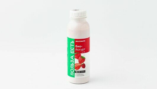 Биойогурт с клубникой и земляникой ВкусВилл, 1.5%