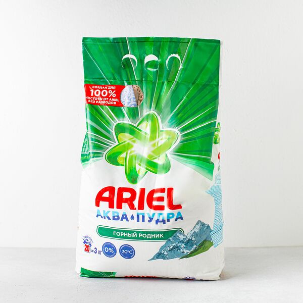 Стиральный порошок ARIEL Аква-пудра Горный родник, 3 кг