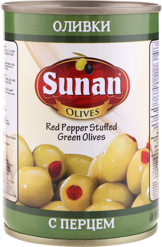 

Оливки SUNAN с красным перцем, 280г