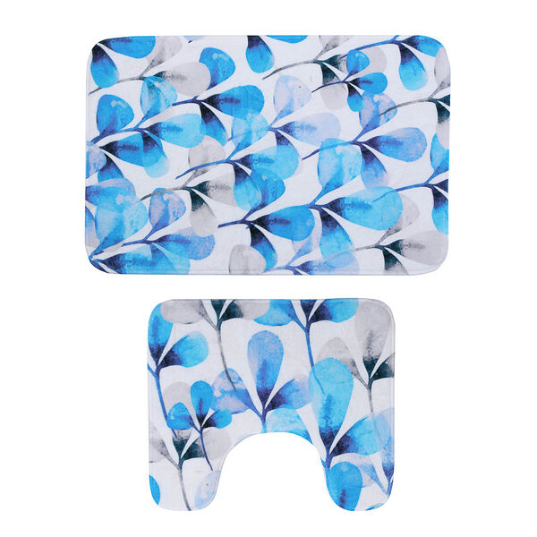 Vetta набор ковриков для ванной и туалета 45х75см + 45х45см, полиэстер, листья, 025