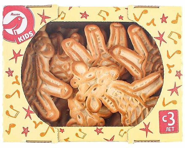 Печенье с сахаром АШАН Красная птица Жирафыч