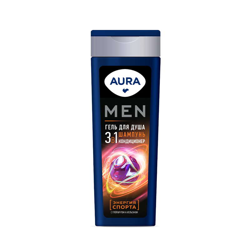 

Гель для душа AURA Men 3в1 Энергия Спорта, 380 мл
