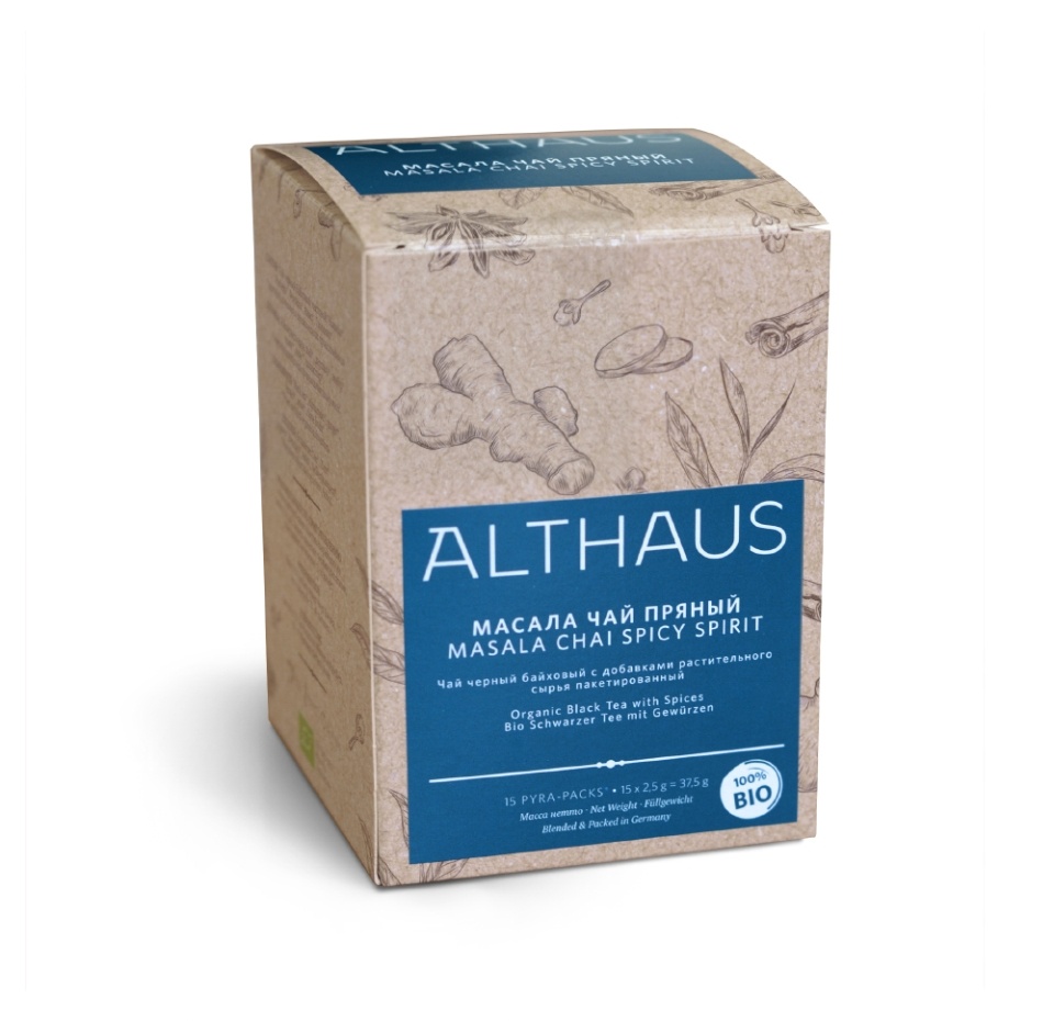 

Чай черный Althaus Masala Chai Spicy Spirit с добавками растительного сырья пакетированный 15х2.5г