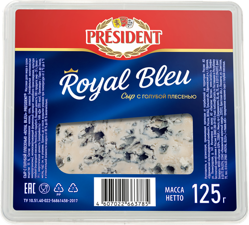 

Сыр President Royal Bleu с голубой плесенью 55% 125 г