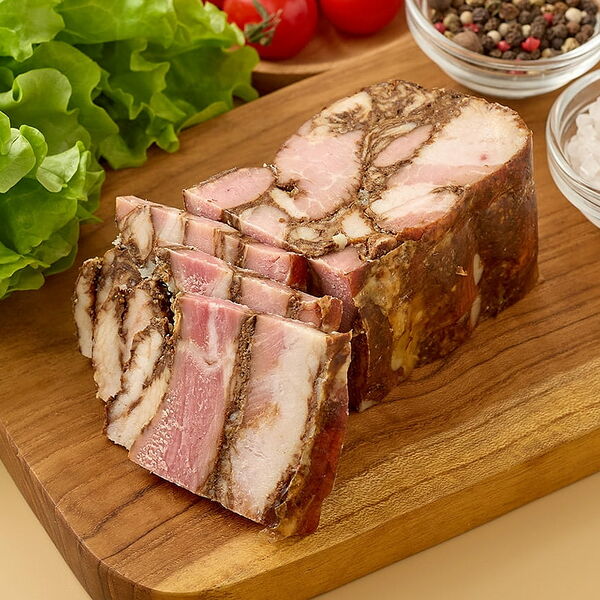 Грудинка свиная в перце копчено-запеченная, шахматка