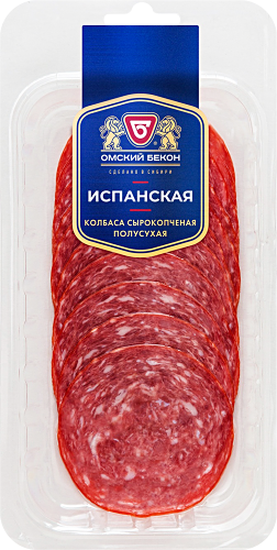 Колбаса Омский бекон Испанская сырокопченая нарезка 85 г