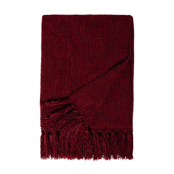 By collection плед 130х170см, 85% полиэстер, 15% акрил, бордовый