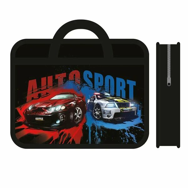 Папка для тетрадей А4,пластик,молния сверху, ПМ-А4-225,SPORT