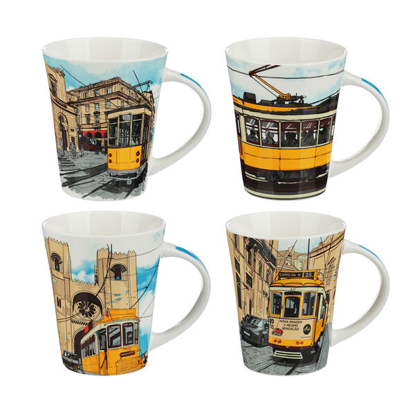 Millimi город кружка, 340 мл, фарфор, 4 дизайна в ассортименте