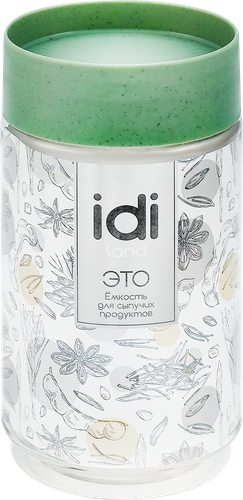 

Емкость для сыпучих продуктов IDILAND Verde 1л, в ассортименте