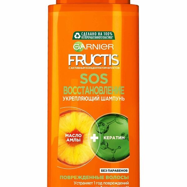 Укрепляющий шампунь Garnier Fructis для волос SOS восстановление, для поврежденных волос