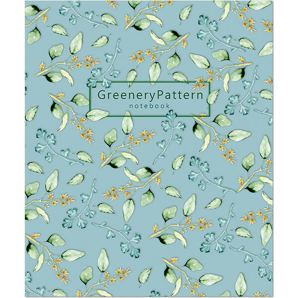 Тетрадь Greenery Patterns 48л скрепка 3211