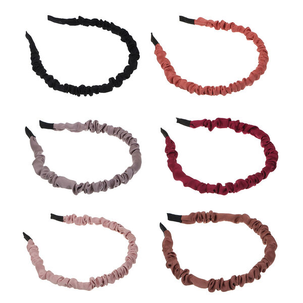 Ободок для волос Юниlook acs-68, 1см, abs, полиэстер, 6 цветов в ассортименте, 1 шт