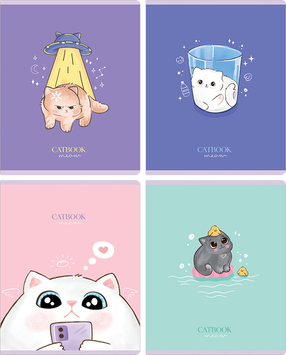 Тетрадь MESHU Cat book 48 листов в клетку, Арт. MS_49768, в ассортименте