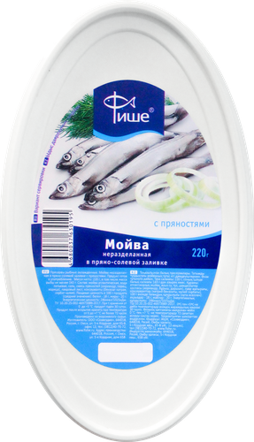 

Мойва ФИШЕ неразделанная, в пряно-солевой заливке, 220г