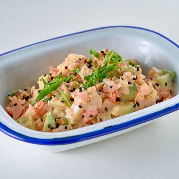 Салат Оливье с креветками