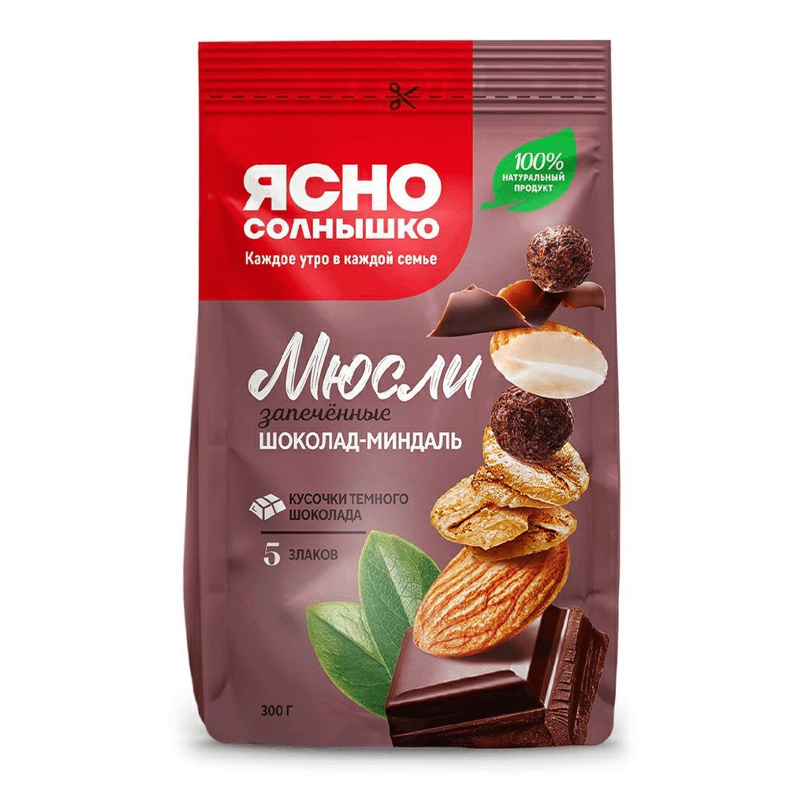 

Мюсли Ясно Солнышко запеченные шоколад-миндаль 300 г