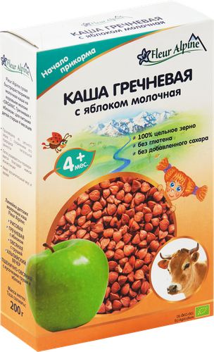

Каша молочная Fleur Alpine Organic гречневая с яблоком, 200 г