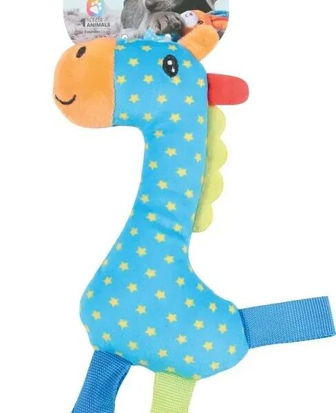 Игрушка для щенков и собак Zolux радужный пони плюшевая с пищалкой и элементами EVA, цвет голубой, 27 см