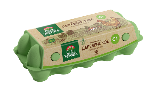 Яйцо куриное Село Зелёное Деревенское С1, 10 шт, 600 г