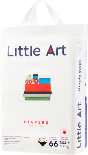 

Подгузники детские LITTLE ART M 6–9кг, 66шт