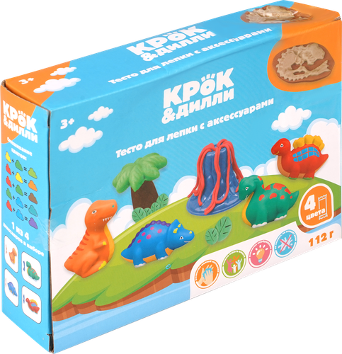 

Тесто для лепки КРОК&ДИЛЛИ с аксессуарами, 12 предметов, Арт. 909995906