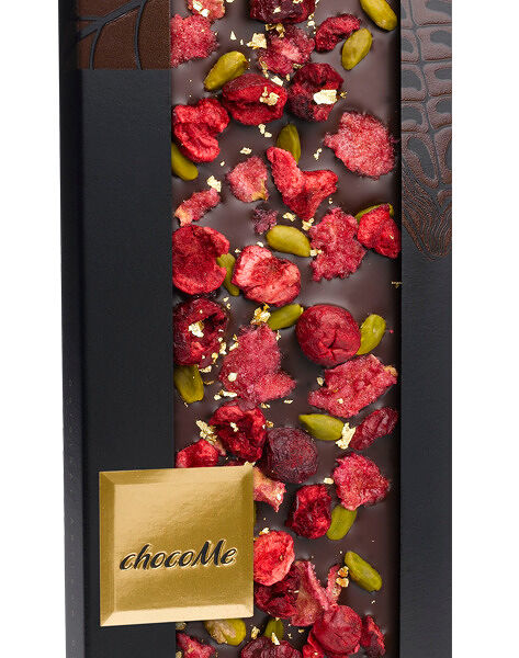 Шоколад горький ChocoMe ручной работы с хлопьями из настоящего съедобного 23-х кратного золота
