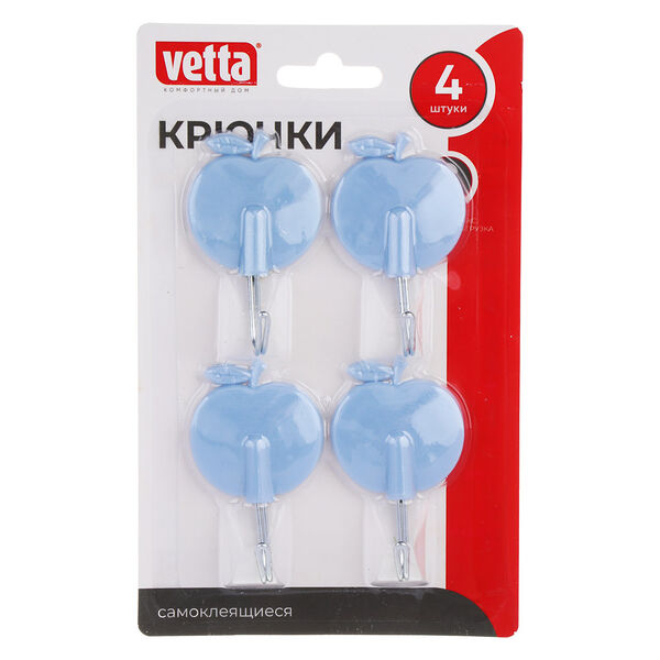 Крючки самоклеящиеся Ветта 4шт, на блистере WF-005 440-037 в ассортименте