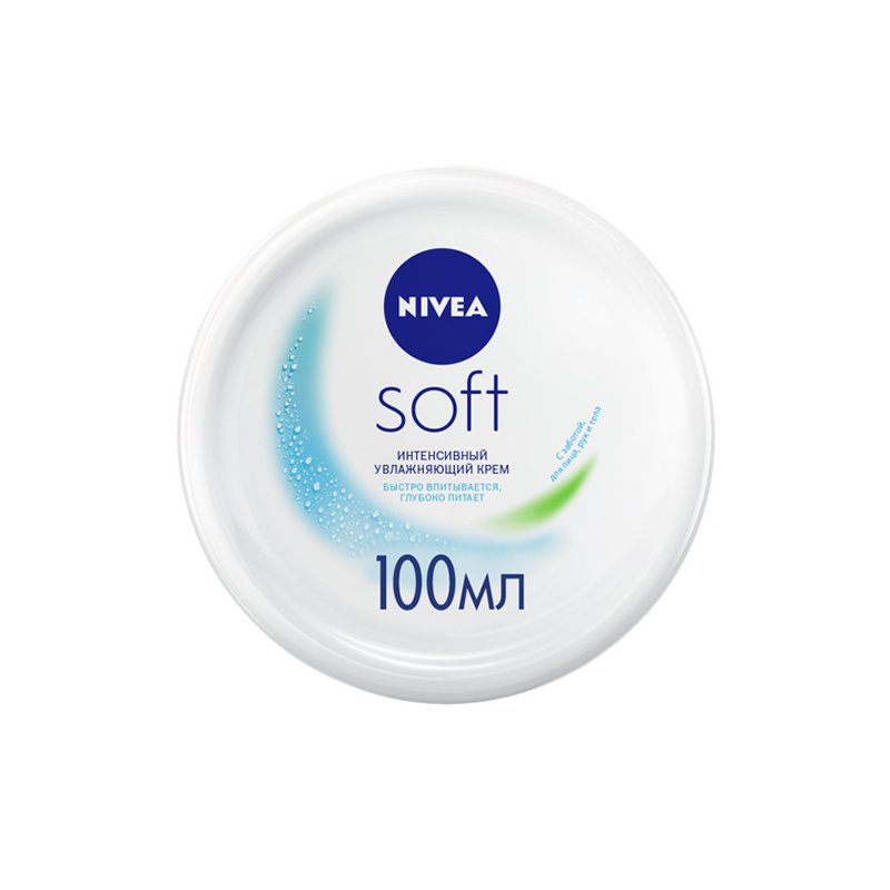

Крем Nivea Soft для лица, рук и тела интенсивный увлажняющий с маслом жожоба и витамином Е 100 мл