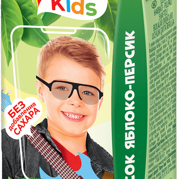 Сок детский Сады Придонья Kids Яблоко-персик 5мес+ 200 мл