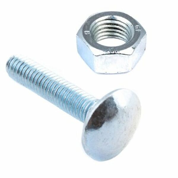 Болт мебельный DIN 603 с гайкой, М6х80мм TECH-KREP, оцинкованный, 6шт