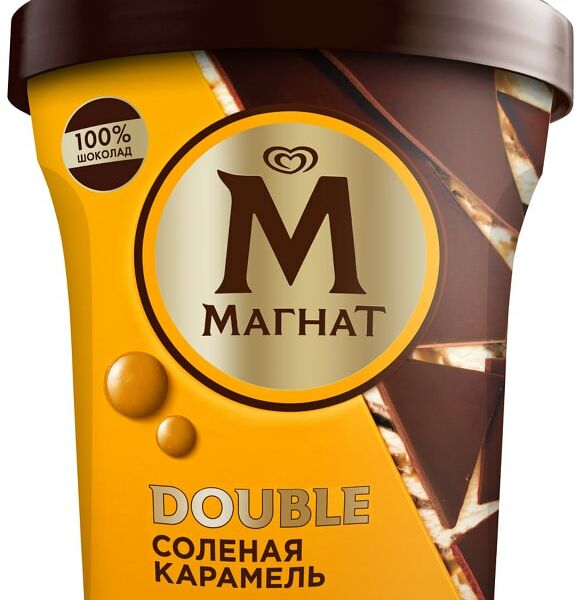Мороженое Магнат Double Пинта соленая карамель с кусочками настоящего шоколада 310г