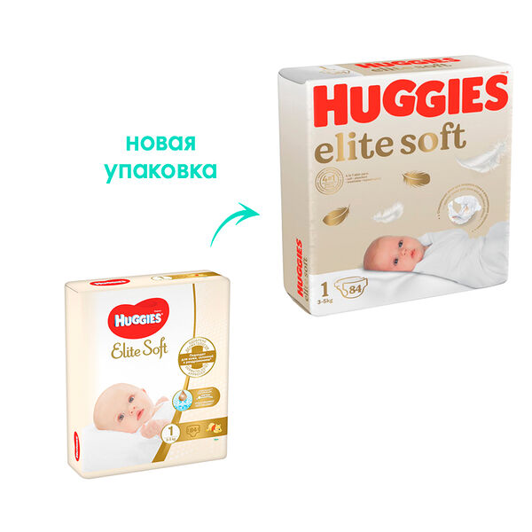 Подгузники Huggies Elite Soft 1 3-5 кг 84 шт