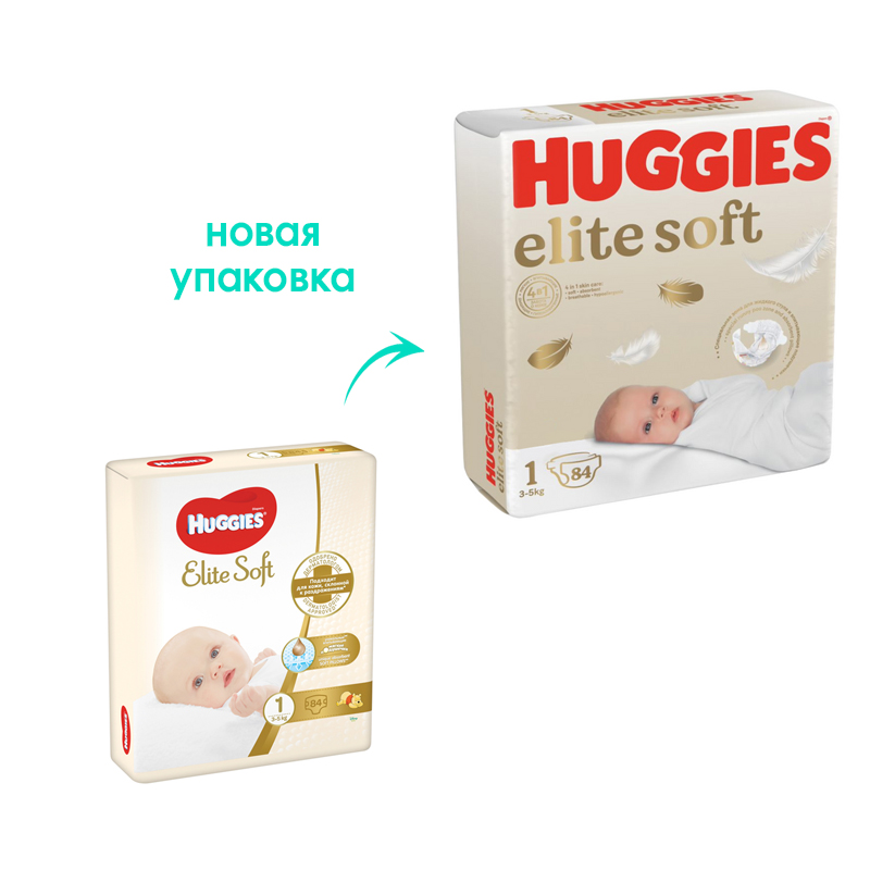 

Подгузники Huggies Elite Soft 1 3-5 кг 84 шт