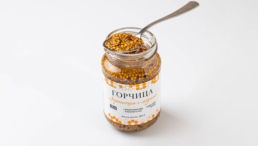 Горчица ВкусВилл Зернистая с медом 180 г