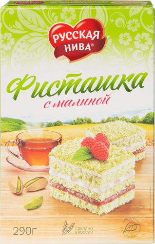 

Торт Русская Нива Фисташка с малиной 290 г