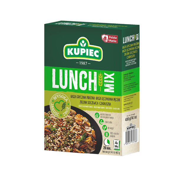 Ланч микс: гречка,перловая крупа,чечевица,чёрный тмин в вар пак 4х100г