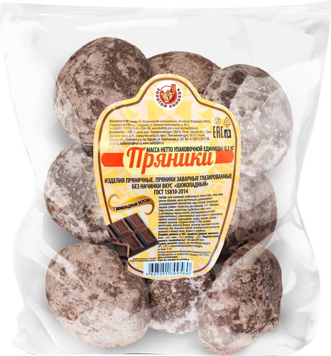 

Пряники Золотой колобок Шоколадные 300 г