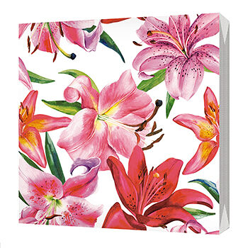 Салфетки бумажные трёхслойные «Лилии», размер 33*33 см, BGreen, 20 шт.