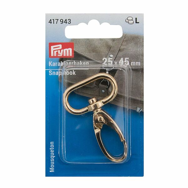 417943 Карабин 25x45мм цв.светлое золото 1шт Prym