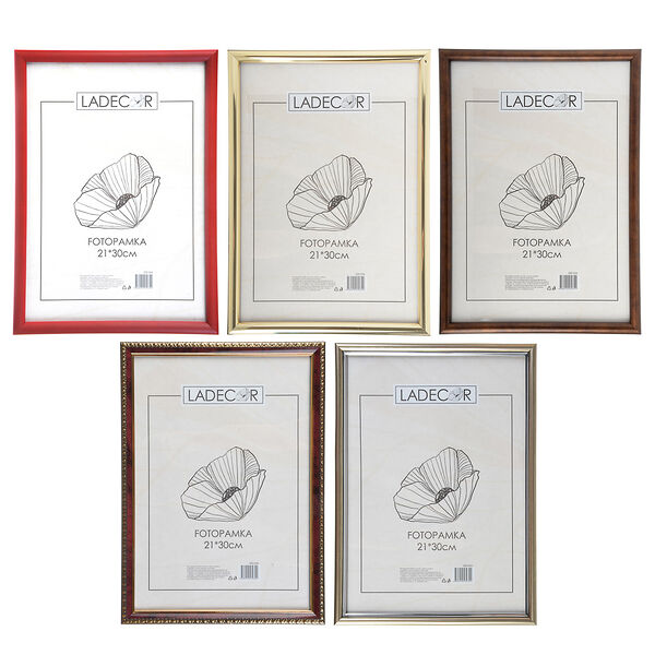 Ladecor фоторамка 21х30см, пластик, стекло, 5 цветов (а-4)