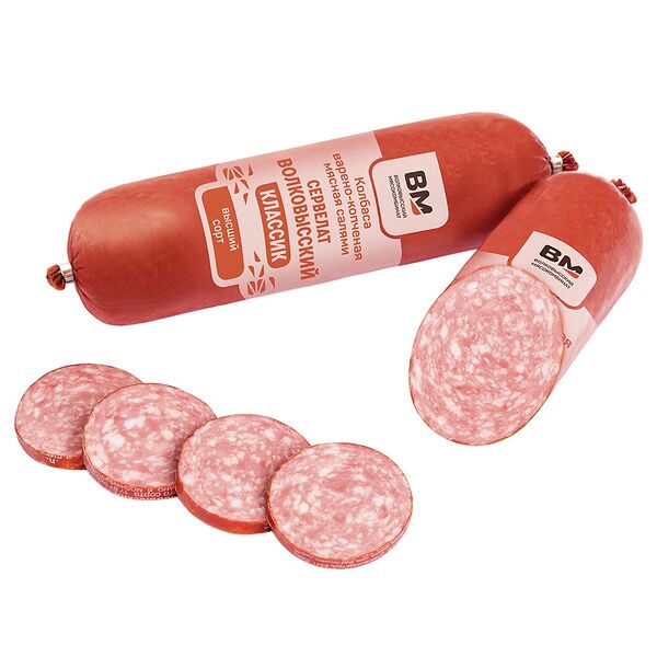 Изд. колб. мясн. салями СЕРВЕЛАТ ВОЛКОВЫССКИЙ КЛАССИК  к/в в/с газ. вес.