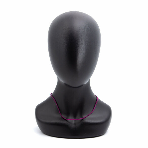 65237 Шнур с замком велюр, 2мм, 43см.(6066 фуксия)